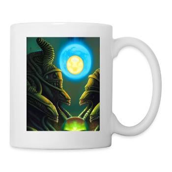 Abstract illusion on digital style - Mug blanc - blanc - Droite