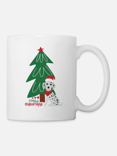 Pfotschafter Weihnachten - Hund und Weihnachtsbaum - Tasse - Weiß