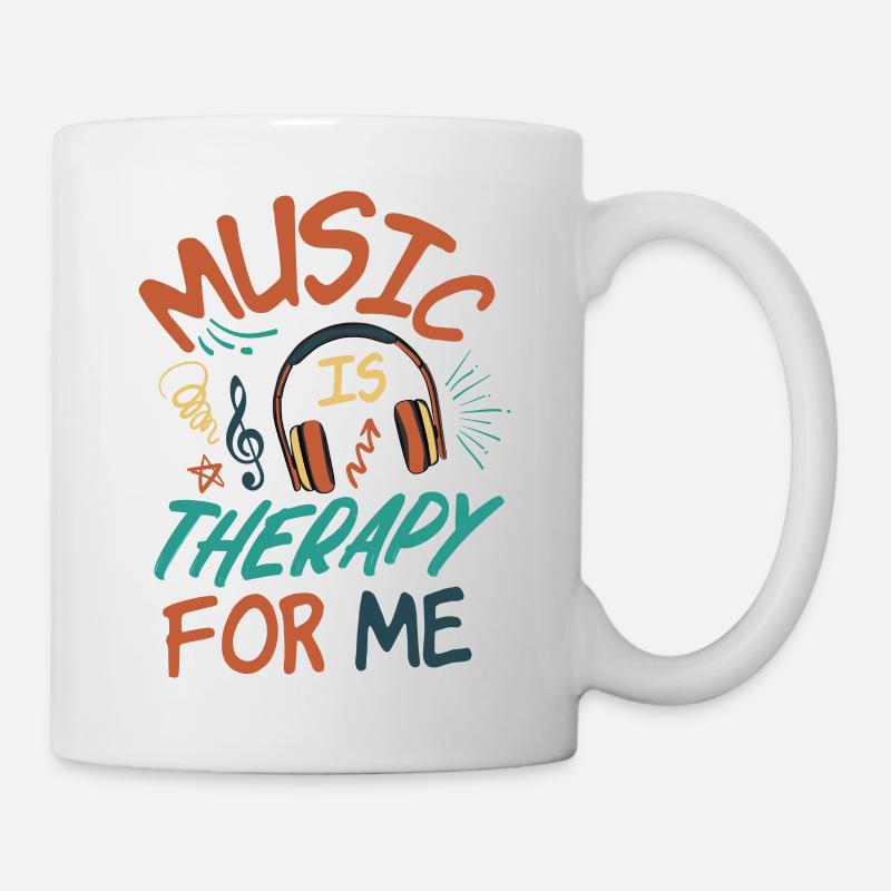 La musique est une thérapie pour moi - Mug blanc - blanc
