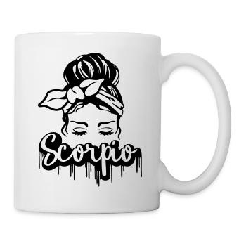 Signe du zodiaque Scorpion Messy Bun Girl - Mug blanc - blanc - Droite