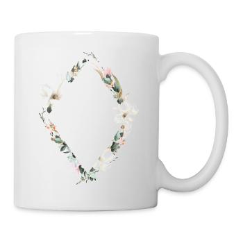 Florales Design Modern personalisierbar - Tasse - Weiß - Rechts
