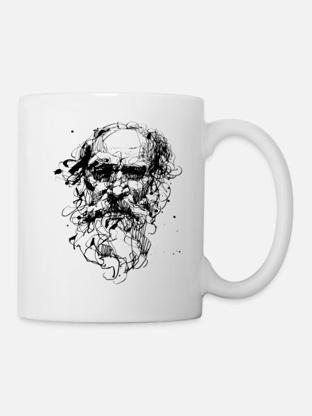 Visage à l'encre de chine - Mug blanc - blanc