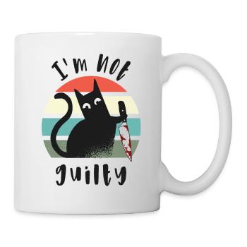 I'm not guilty, Innocent Cat with knife - Mug - white - Right