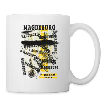 Magdeburg Deutschland Stadt Skyline Heimat Liebe - Tasse - Weiß - Rechts