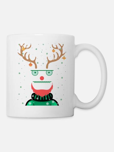 Ugly Christmas Rentier Design by vauART - Tasse - Weiß