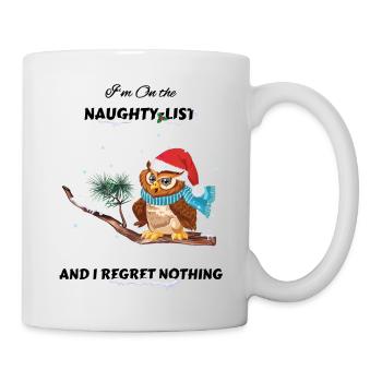 Cheeky owl on santas naughty-list - Mug - white - Right