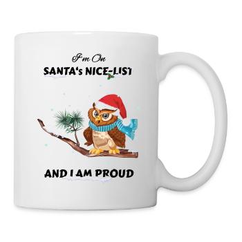 Cute owl on santa's nice-list - Mug - white - Right