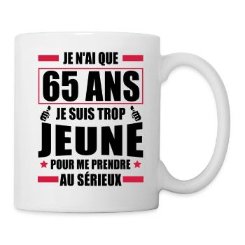 j ai 65 ans / cadeau anniversaire 65 ans - Mug blanc - blanc - Droite