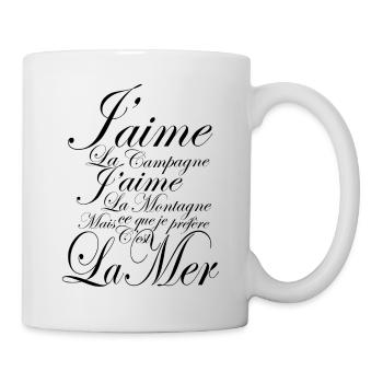 J'aime la Mer - Mug blanc - blanc - Droite