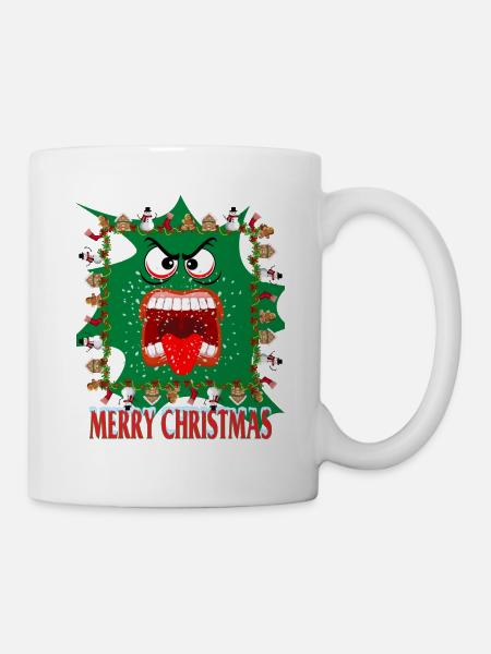Ugly Merry Christmas Shouter Design by vauART - Tasse - Weiß