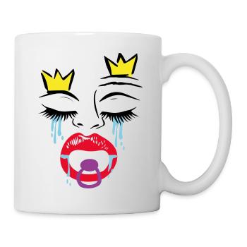 Weeping woman with pacifier and crown. - Mug - white - Right