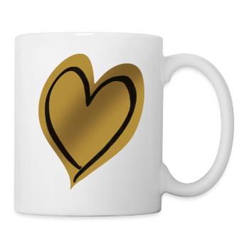Heart Gold Black - Mug - white - Right