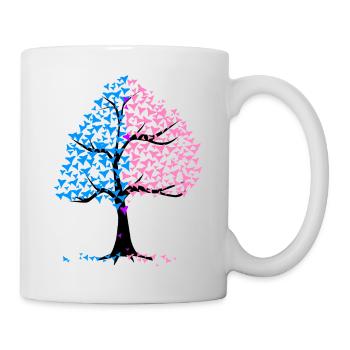 Junge Mädchen Herzen Baum - Tasse - Weiß - Rechts