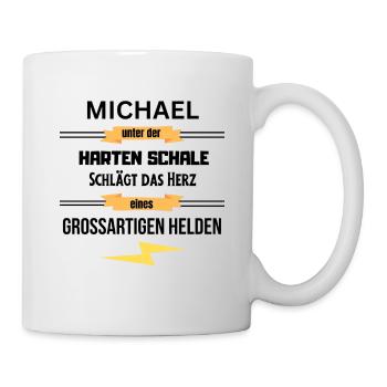 Michael harte Schale eines Großartigen Helden - Tasse - Weiß - Rechts
