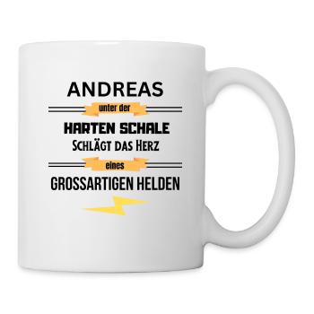 Andreas harte Schale eines Großartigen Helden - Tasse - Weiß - Rechts