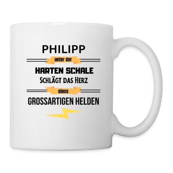 Philipp harte Schale eines Großartigen Helden - Tasse - Weiß - Rechts