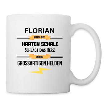 Florian unter harte Schale eines Großartigen Helde - Tasse - Weiß - Rechts