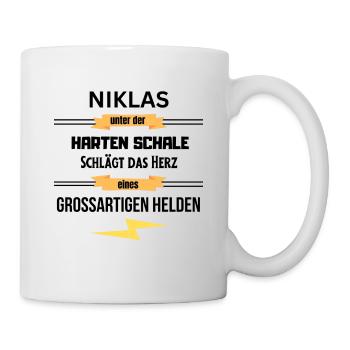 Niklas unter harte Schale eines Großartigen Helden - Tasse - Weiß - Rechts