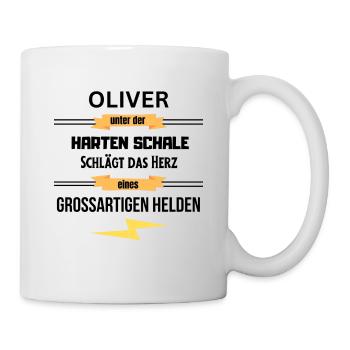 Oliver unter harte Schale eines Großartigen Helden - Tasse - Weiß - Rechts