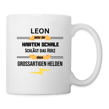 Leon unter harte Schale eines Großartigen Helden - Tasse - Weiß - Rechts