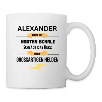 Alexander unter harte Schale eines Großartigen Hel - Tasse - Weiß - Rechts