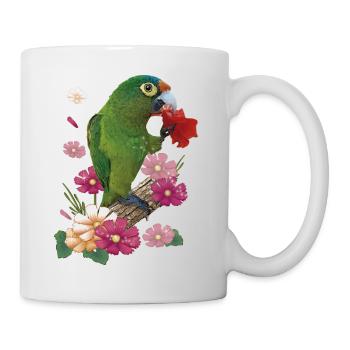 Der Orangenstirnsittich - Tasse - Weiß - Rechts