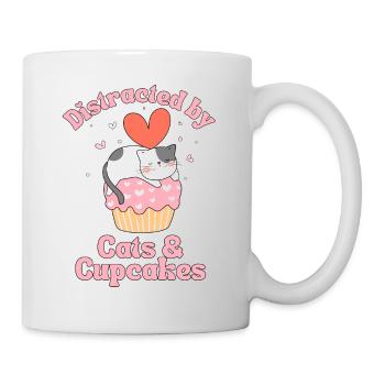 Katze Cupcake kawaii Cupcake und Katzen Liebhaber - Tasse - Weiß - Rechts