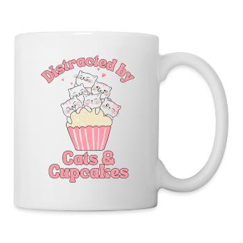 Katze Cupcake kawaii Cupcake und Katzen Liebhaber - Tasse - Weiß - Rechts
