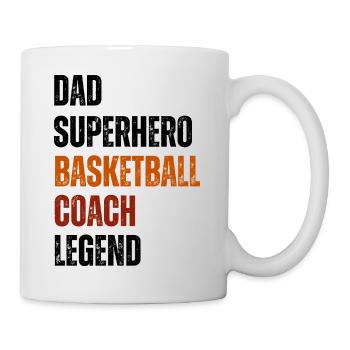 basketball coach legend dad superhero vintage text - Mug - white - Right