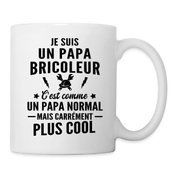je suis un papa bricoleur - Mug blanc - blanc - Droite