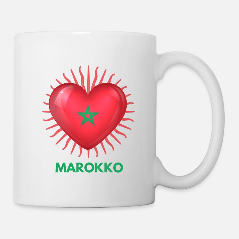 Coupe du Monde au Qatar J’aime le Maroc Marchandises - Mug blanc - blanc