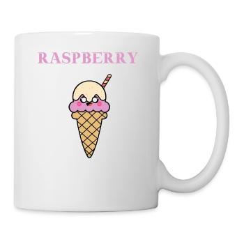 Raspberry Himbeer Eis Eiscreme Geschenkidee süß - Tasse - Weiß - Rechts