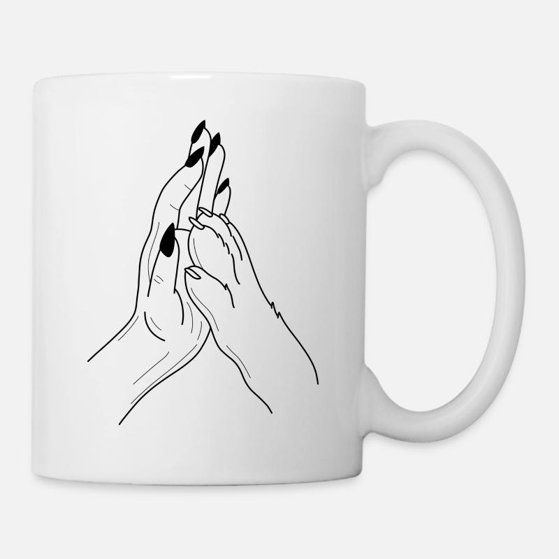 Hand Pfote Highfive - Tasse - Weiß