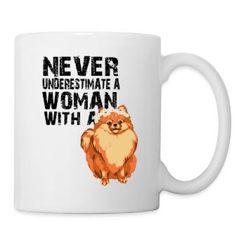 Don't underestimate a woman with a Pomeranian - Mug - white - Right