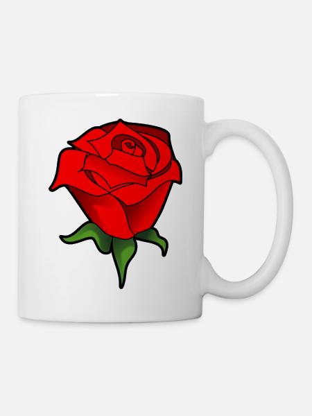 Rose rouge - Mug blanc - blanc