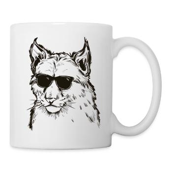 Lynx avec des lunettes de soleil - Mug blanc - blanc - Droite