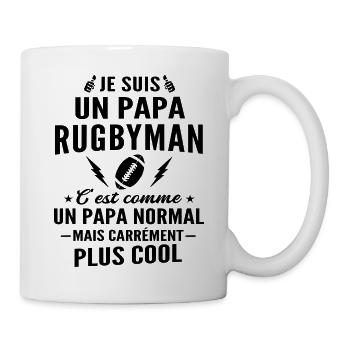 humour papa rugbyman - Mug blanc - blanc - Droite