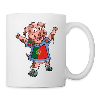 Fan Schwein Portugal - Tasse - Weiß - Rechts