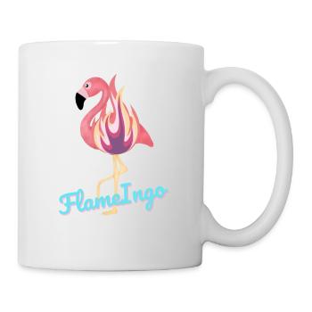FlameIngo - Flamingo in Flammen - Tasse - Weiß - Rechts