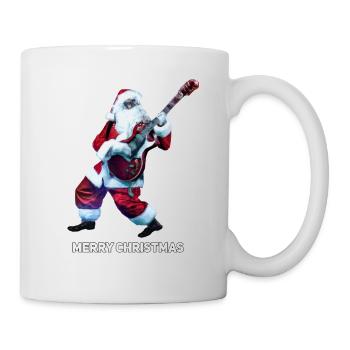 Der Weihnachtsmann spielt Rockmusik auf der Gitarre. - Tasse - Weiß - Rechts