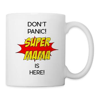 Super Mama / Super Mom - Tasse - Weiß - Rechts