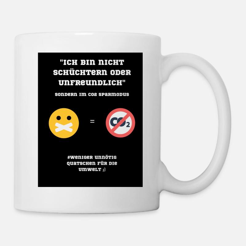 CO2 Sparmodus schwarz - Tasse - Weiß