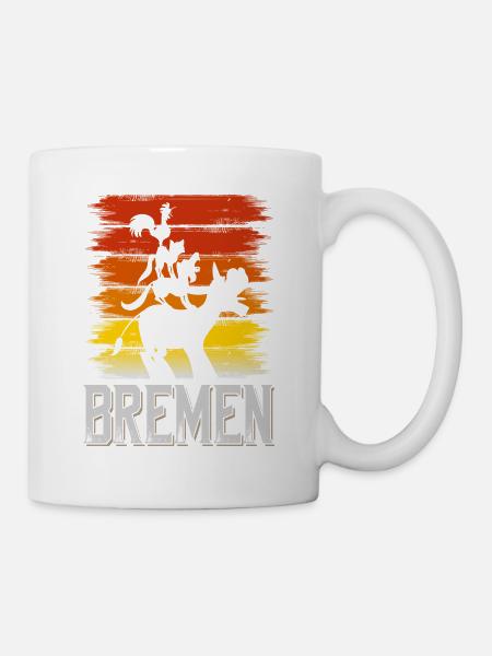 Bremen Deutschland Stadt Skyline Vintage Retro - Tasse - Weiß
