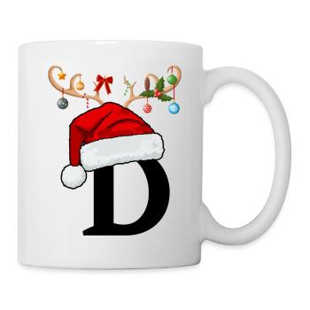 Lettre D bonnet de Noël - Mug blanc - blanc - Droite