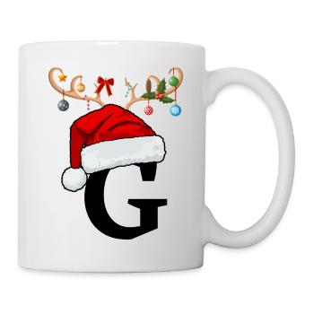 Lettre G bonnet de Noël - Mug blanc - blanc - Droite
