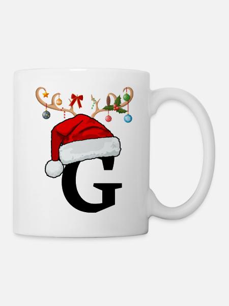 Brief G Weihnachtsmütze - Tasse - Weiß