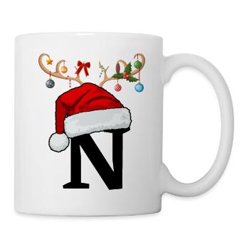 Lettre N bonnet de Noël - Mug blanc - blanc - Droite