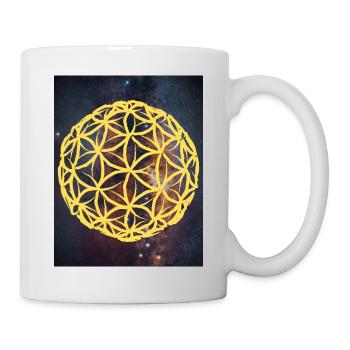 Lebensblume Kugel Universum - Tasse - Weiß - Rechts
