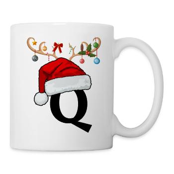 Letter Q Christmas hat - Mug - white - Right