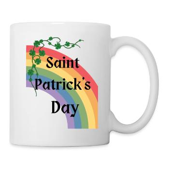St. Patrick's Day mit Regenbogen - Tasse - Weiß - Rechts